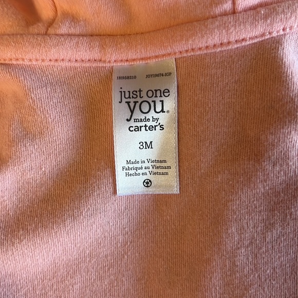 CARTERS Just One You 3M Pink Unicorn Full Zip Hoodie Ruffle Rainbows Ears Cute! - Picture 5 of 6